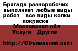 Бригада разноробочих , выполняет любые виды работ , все виды копки , покраска  - Московская обл. Услуги » Другие   